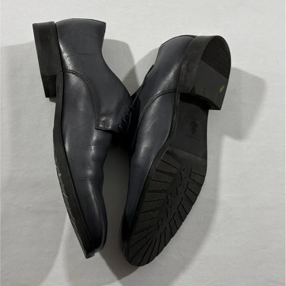 Robert Talbott Shoes Mens 12 Forenza Black Leather Upper Lace Derby Calf Smooth